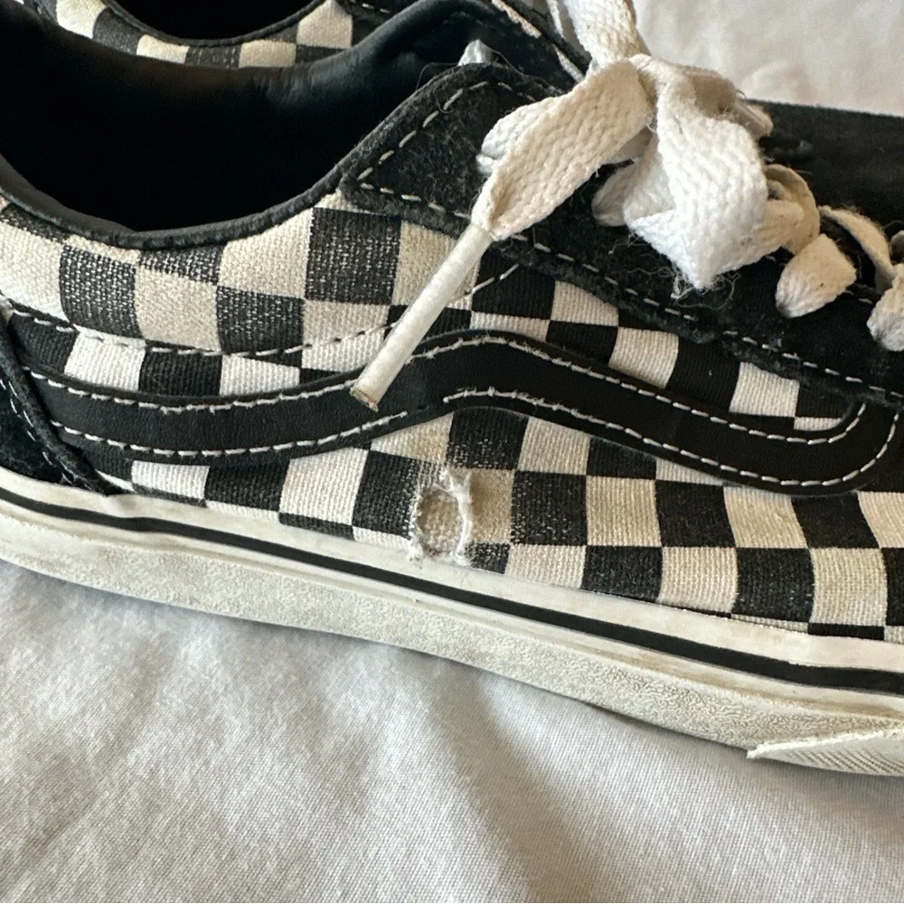 Vans Old Skool Checkers Black/White Kids Shoes Youth Size4.5 Off The Wall unisex